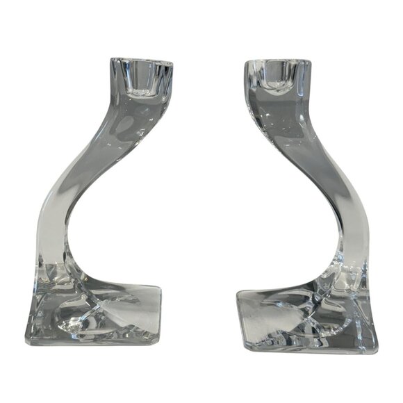 Josef Riedel Vintage Crystal 6" Duetto Candle Holders Set of 2  Austria EUC - Picture 4 of 4